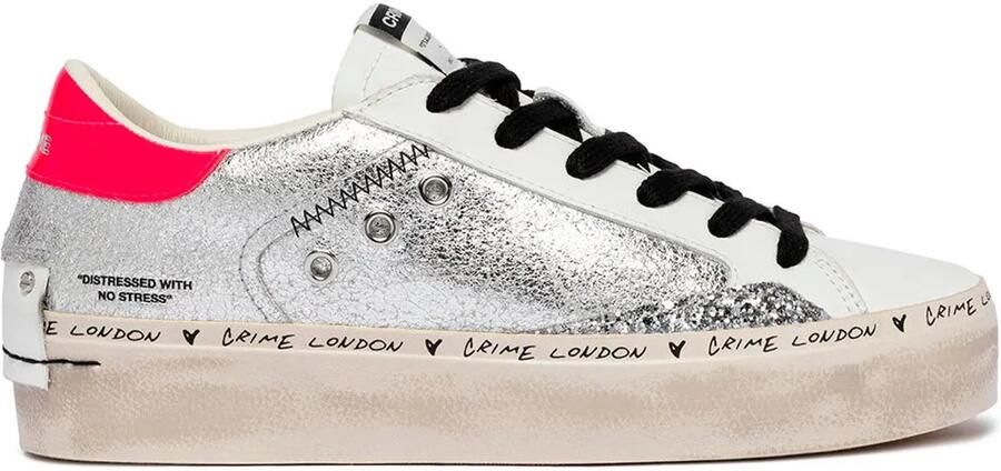 Crime London Distressed Platform Schoenen Zilver Vrouw