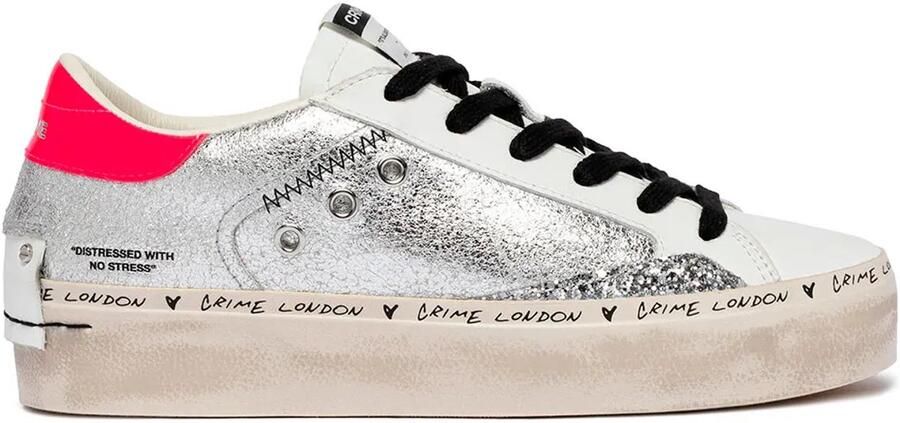 Crime London Distressed Platform Schoenen Zilver Vrouw