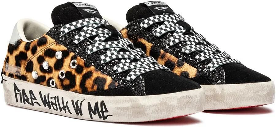 Crime London Distressed Schoenen Bruin Zwart Vrouw