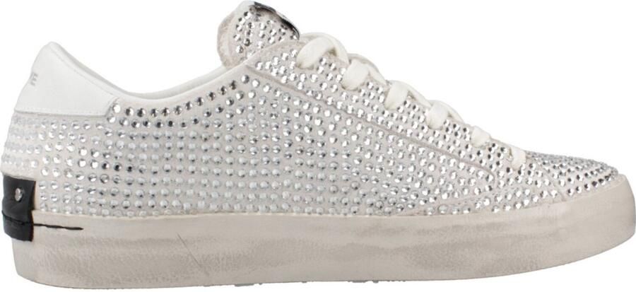 Crime London Embellished Lace-Up Low Top Sneakers with Rubber Sole for Everyday