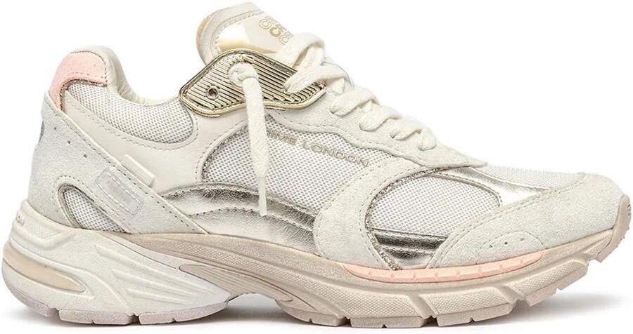 Crime London Witte Sneakers met Suède Bovenkant