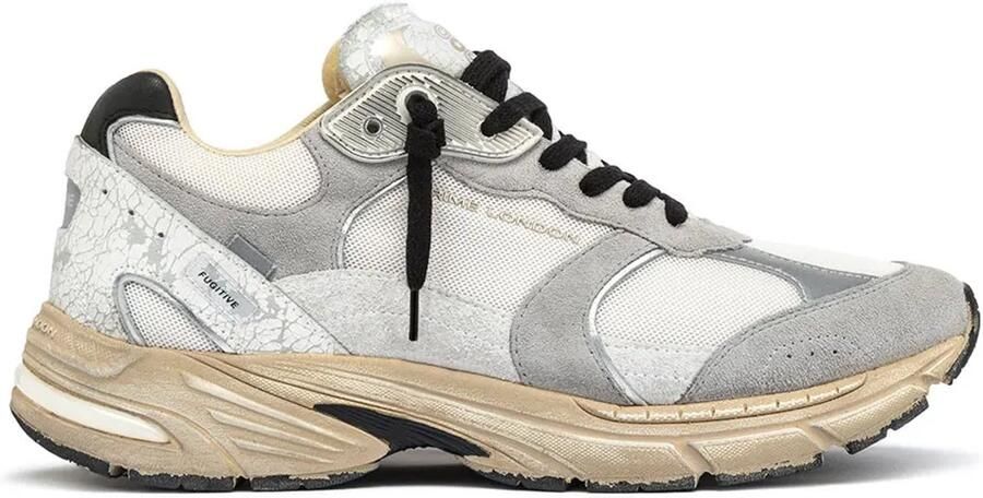 Crime London Grijze Suède Sneaker met Crackle Details Gray Heren