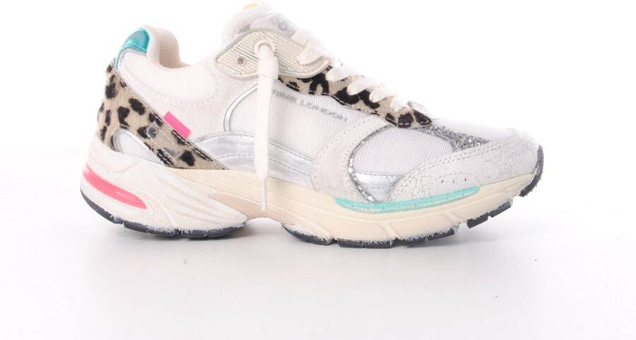 Crime London Sneakers met Luipaardprint en Turquoise Hiel Multicolor Dames