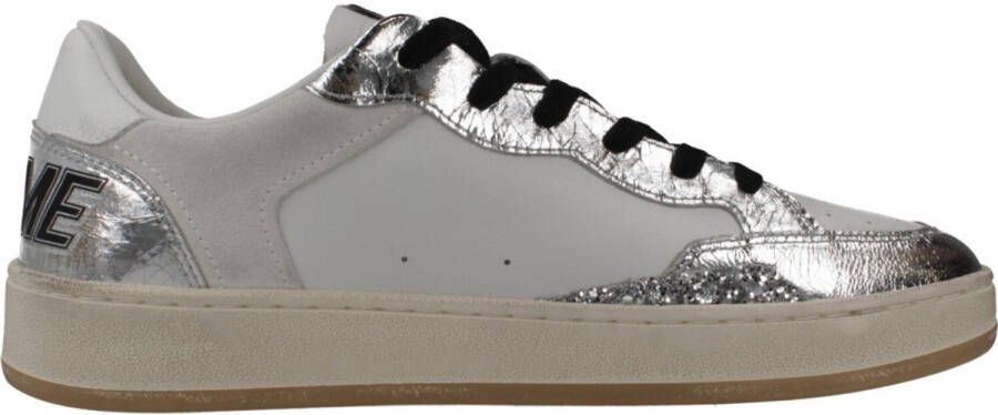 Crime London Premium Leather and Fabric Blend Low Top Sneakers with Lace-up Closure