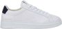 Crime London Witte Leren Sneakers met Ronde Neus en Logo Patch White Heren - Thumbnail 1