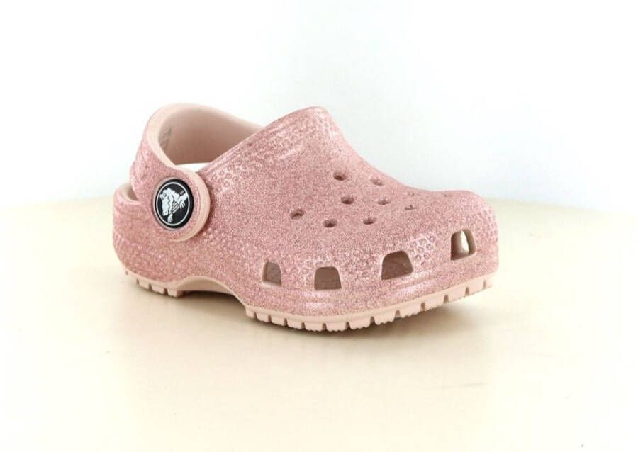 Crocs Kid's Classic Glitter Clog Sandalen maat C11 roze bruin - Foto 1
