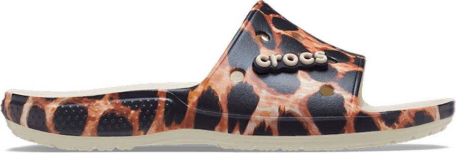 Crocs Slippers Classic Animal Remix Slide met band in animal look