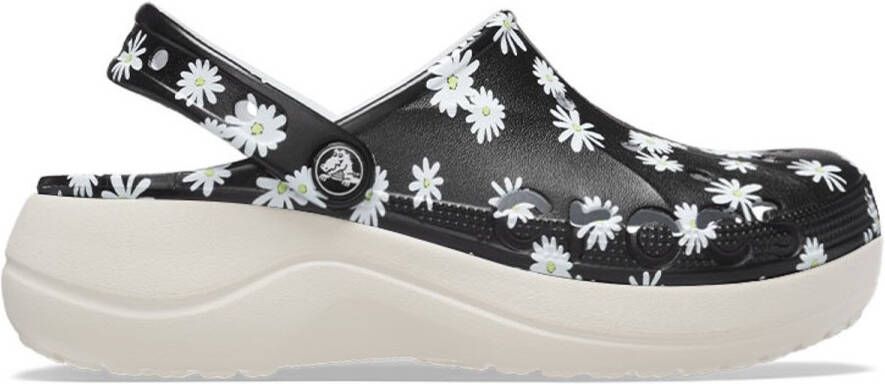 Crocs Baya Platform Printed Clog Vrouwen Zwart Wit W10