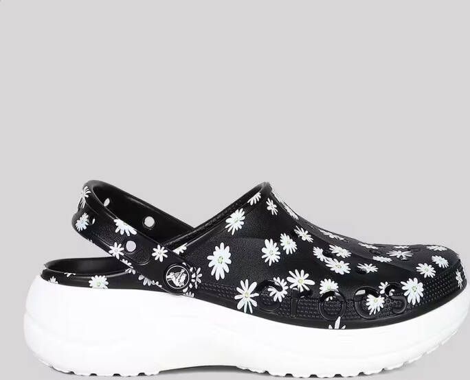 Crocs Baya Platform Printed Clog Zwart
