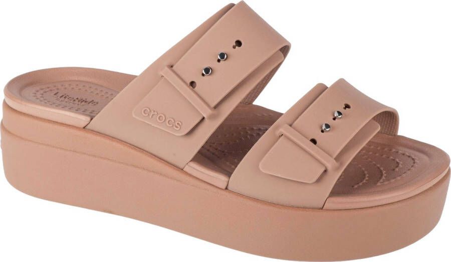 Crocs Brooklyn Low Wedge Sandal 207431-2Q9 Vrouwen Bruin Slippers