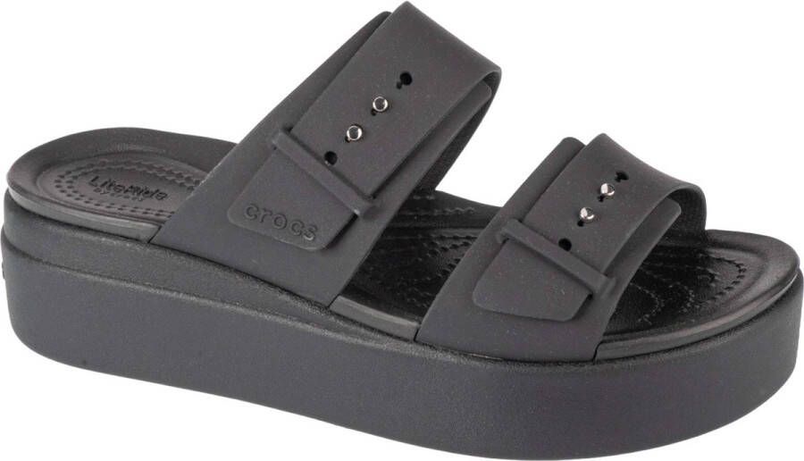 Crocs Slippers Brooklyn Low Wedge plateau zomerschoen pantoffels met gespsluiting - Foto 4