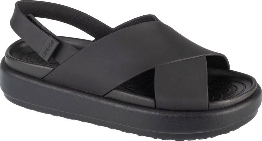 Crocs Brooklyn Luxe Cross Strap 209407-060 Vrouwen Zwart Sandalen