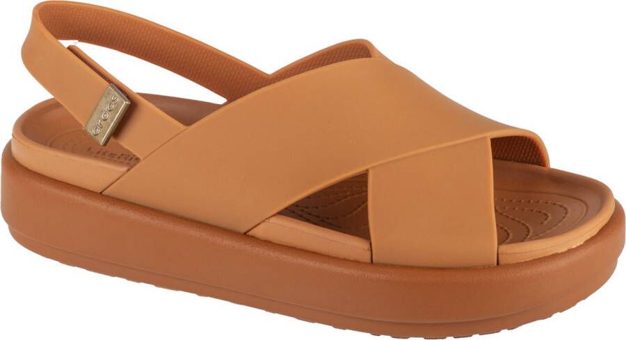 Crocs Brooklyn Luxe Cross Strap 209407-2U3 Vrouwen Bruin Sandalen