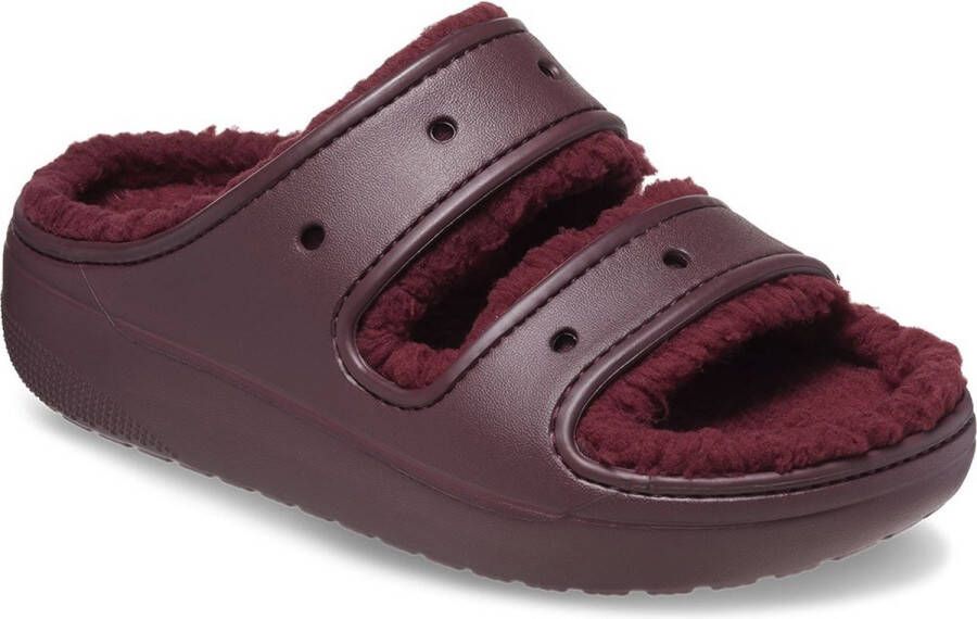 Crocs Gezellig Pluizige Band Klomp Sandaal Red Heren