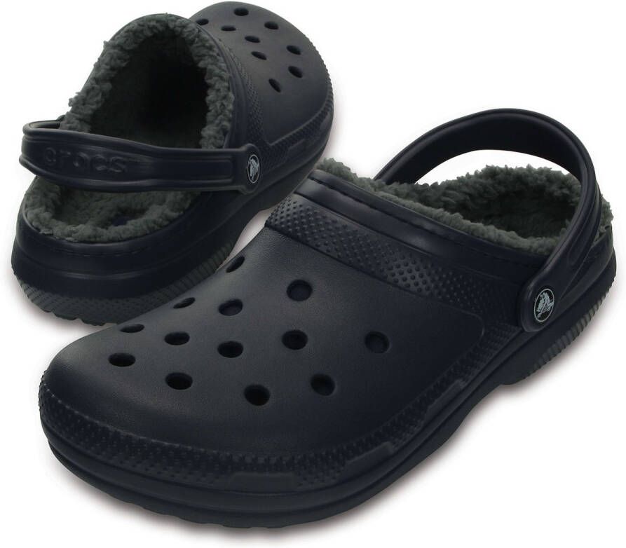 Crocs Pantoffels Classic Lined Clog tuin schoen slippers klomp met knuffelig nepleer