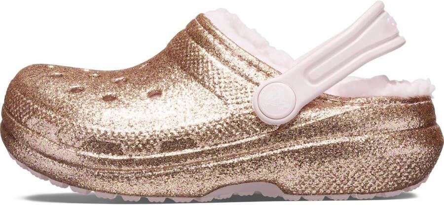 Crocs Classic Lined Glitter Clog Gold Barely Pink J2