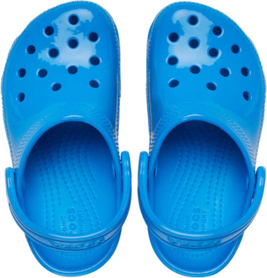 Crocs Neon Classic Klompen Blauw Ronde Neus Blue