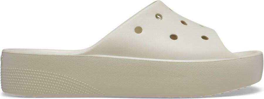 Crocs Women's Classic Platform Slide Sandalen grijs beige