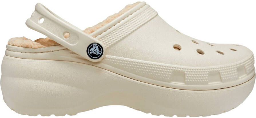Crocs Classic Platform Lined Clogs Beige Vrouw