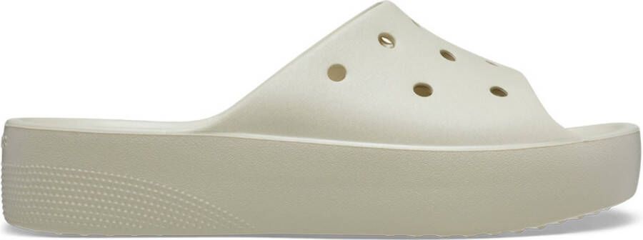 Crocs Women's Classic Platform Slide Sandalen grijs beige