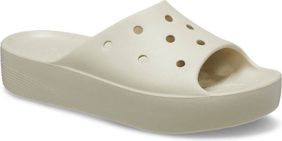 Crocs Women's Classic Platform Slide Sandalen maat W10 grijs beige