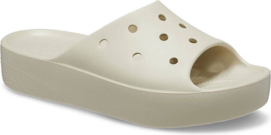 Crocs Women's Classic Platform Slide Sandalen grijs beige