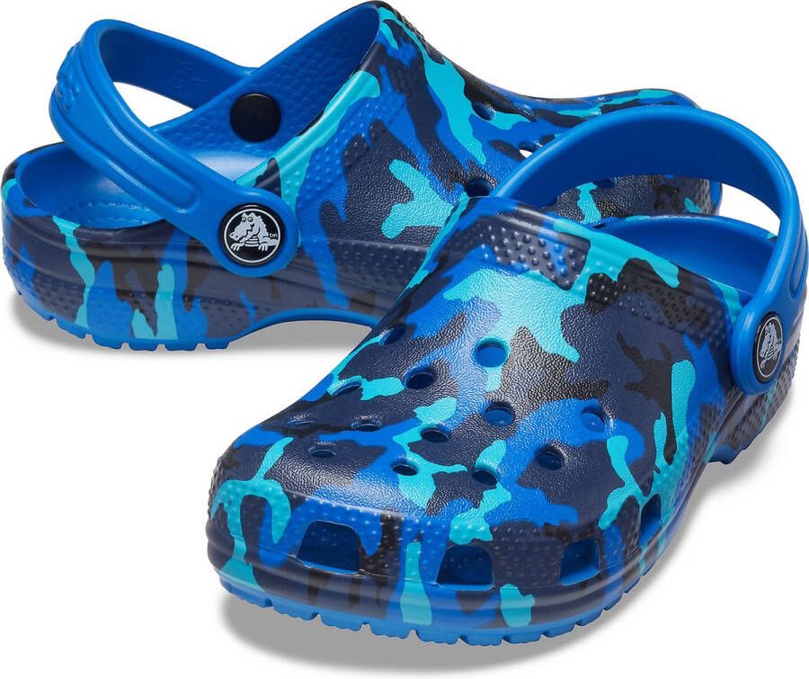Crocs Classic Printed Clog K Kinderklomp Roomy Fit 205813 blauw