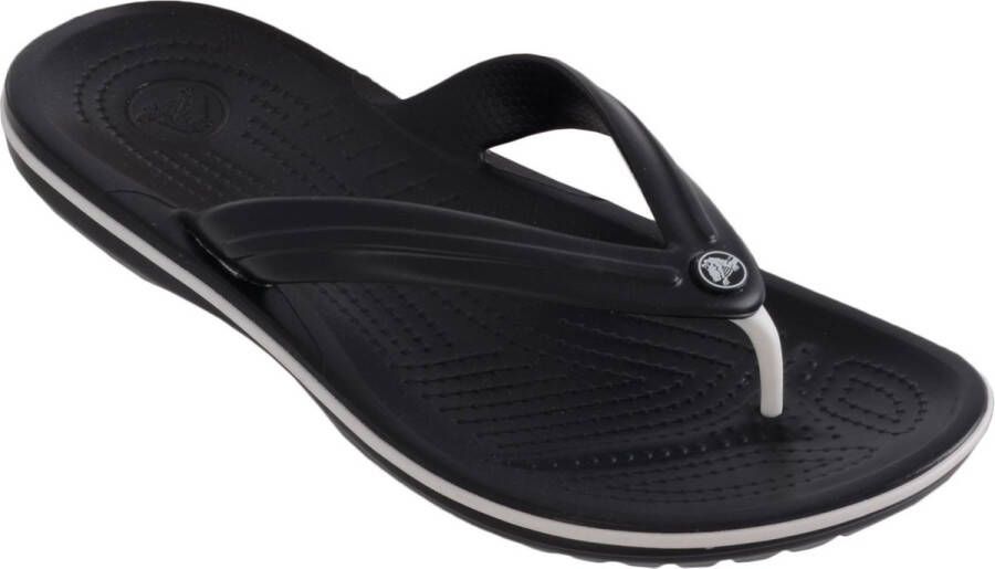 Crocs Sportieve Gestreepte Flip Sandaal met Logo Versiering Black