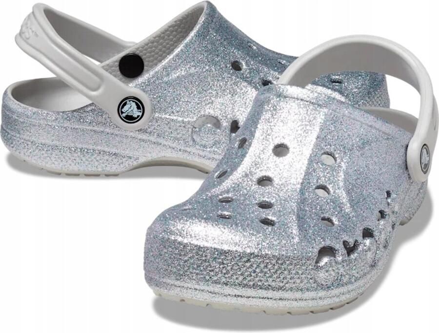 Crocs Baya Glitter Clog Dames Klompen Zilver Glitter