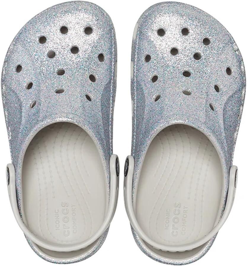 Crocs Baya Glitter Clog Silver US J3
