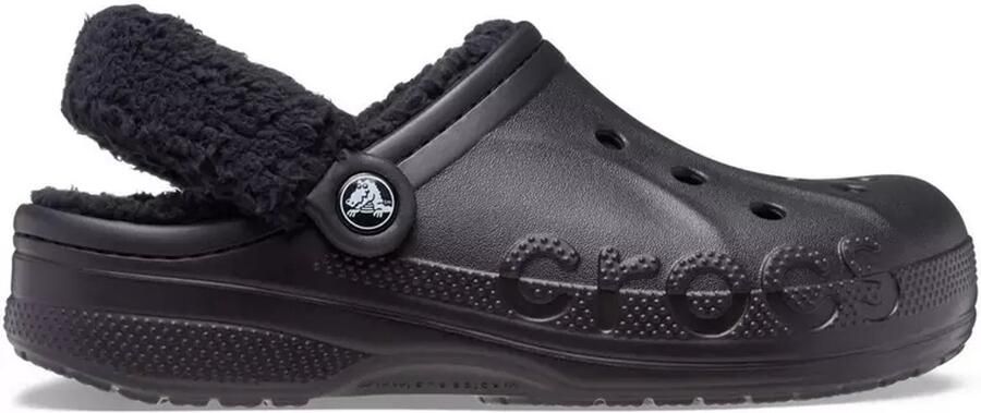 Crocs Baya Lined Fuzz Strap Clog Black M8 W10