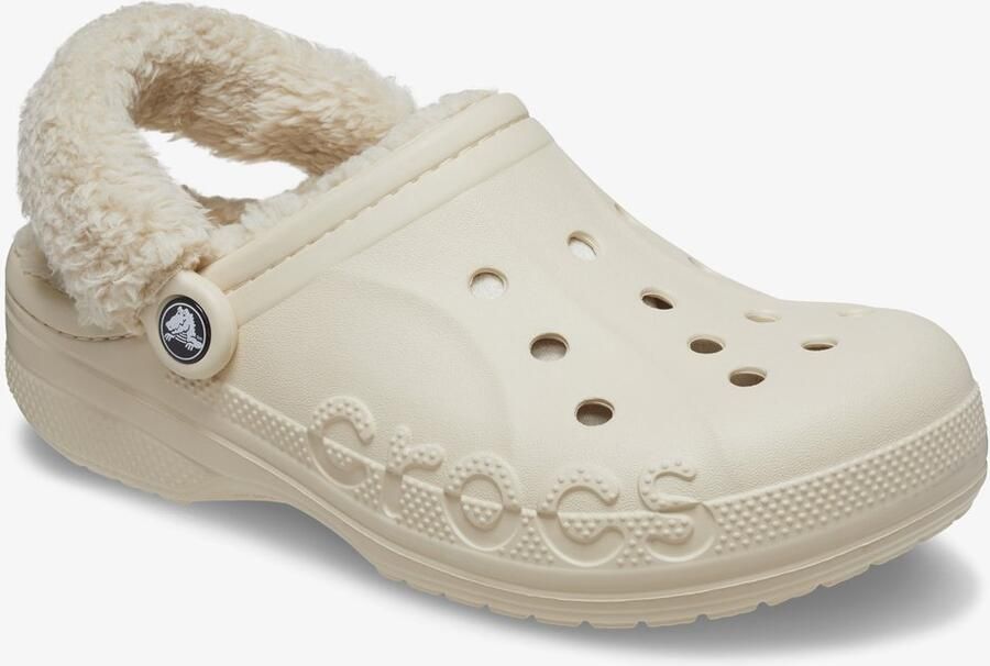 Crocs Baya Lined Fuzz Strap dames klompen wit Clogs