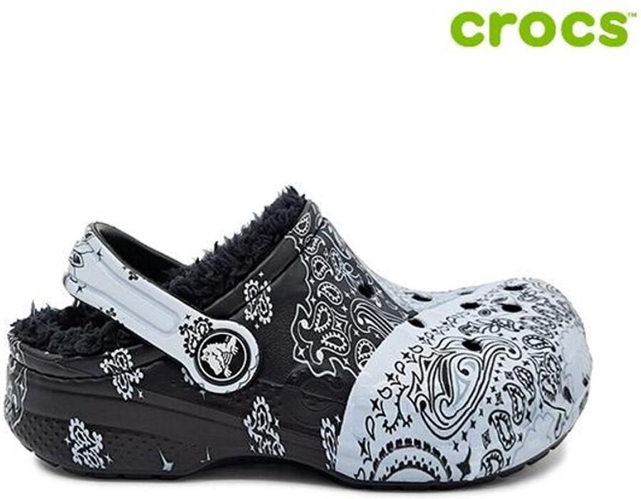 Crocs Baya Lined Print Black White US