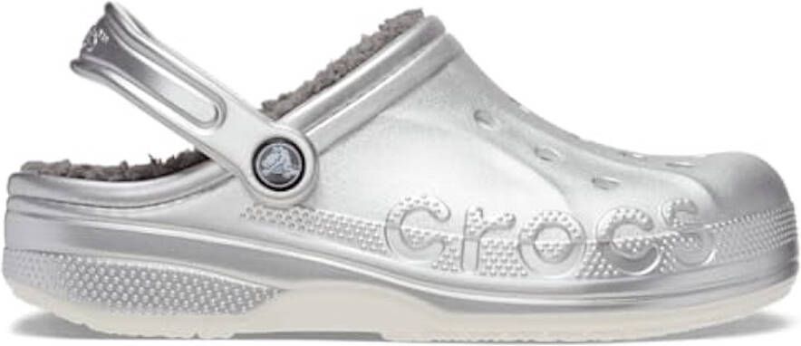 Crocs Baya Lined Printed Clog Silver 38 39 US M6 W8