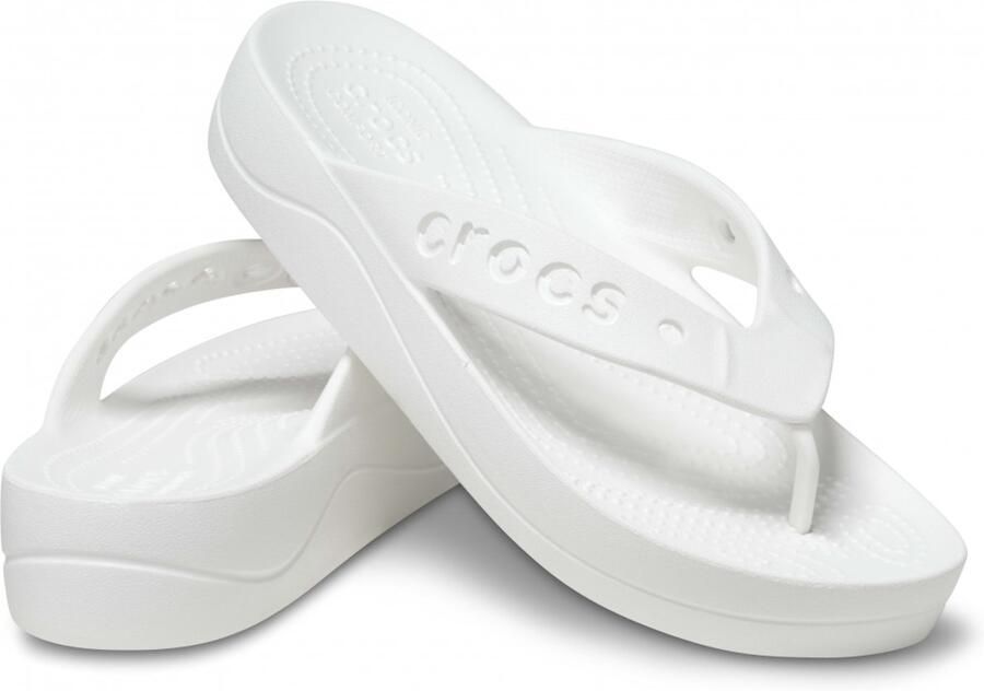 Crocs Baya Platform Dames Teenslipper Wit Comfortabel Croslite™ Materiaal