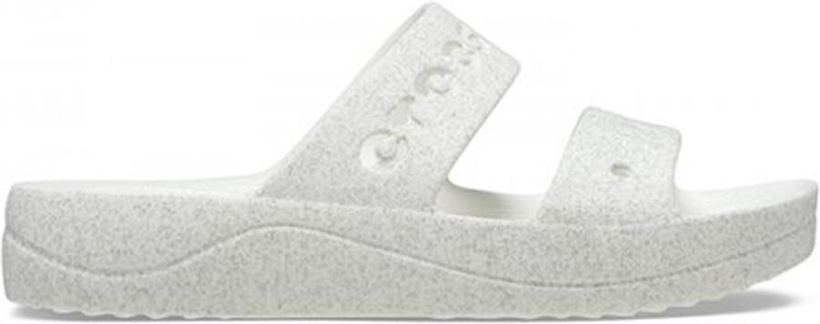 Crocs Baya Platform Glitter Sandal Wit US W8
