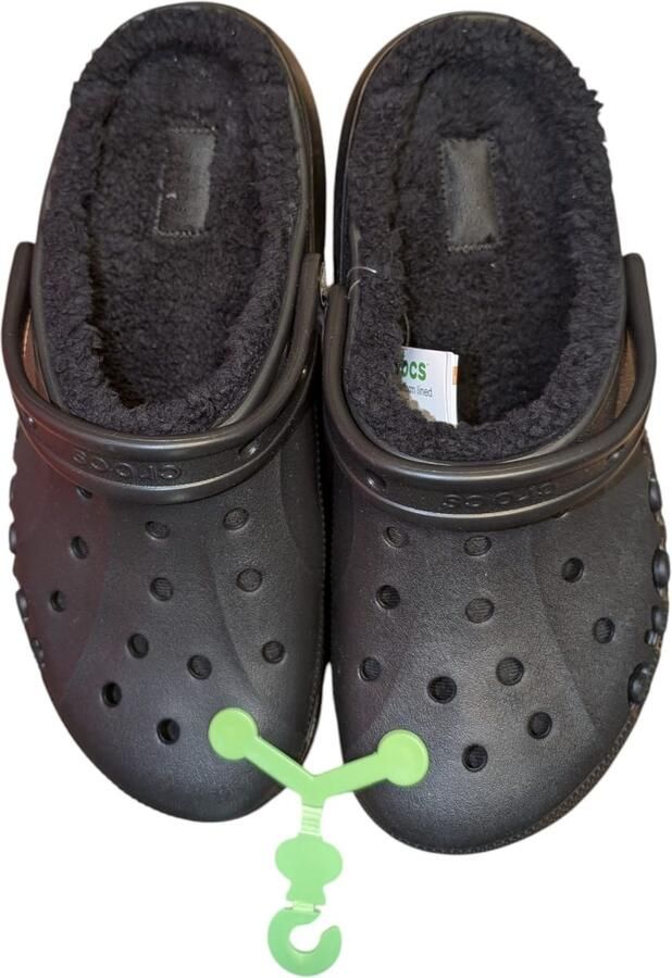 Crocs Baya platform lined clog uk black