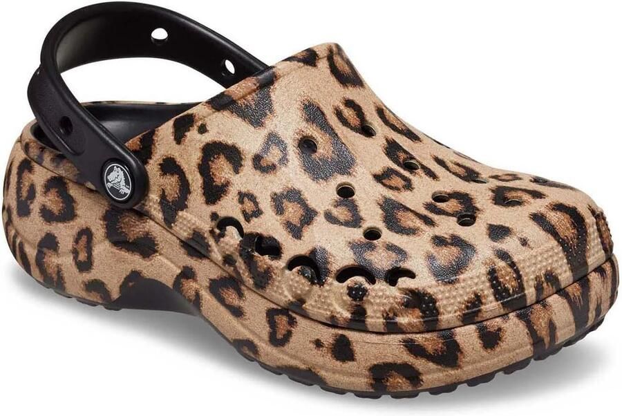 Crocs Baya Platform Printed Clog Zwart Multi