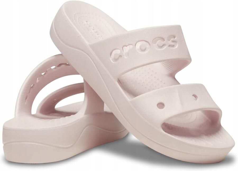 Crocs Baya Platform Sandalen Vrouwen Barely Pink Comfort Croslite