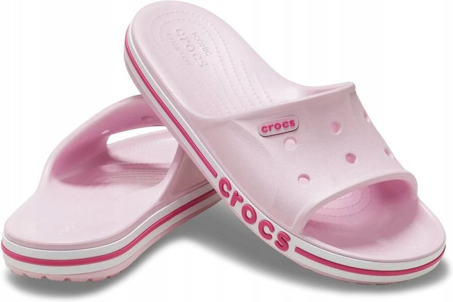 Crocs Bayaband Slide Sportieve Sandalen Ballerina Roze Candy Roze Croslite Materiaal Ventilatiegaten