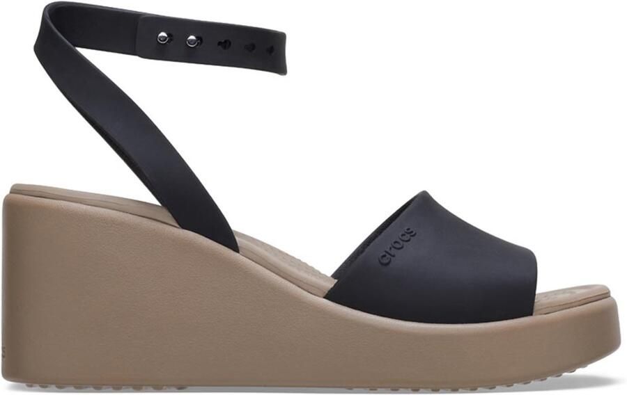 Crocs Sleehaksandaaltjes Brooklyn Ankle Strap Wedge plateausandaal sandaal in comfortabele breedte g (= breed)