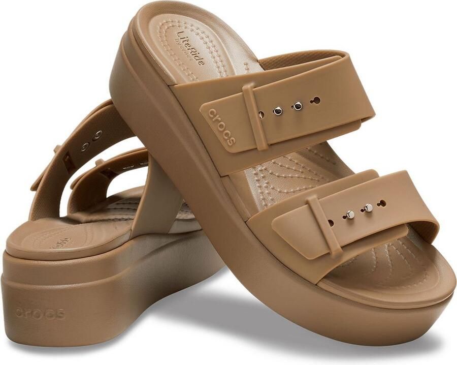 Crocs Brooklyn Buckle Low Wedge Sandalen Groen Vrouw - Foto 2