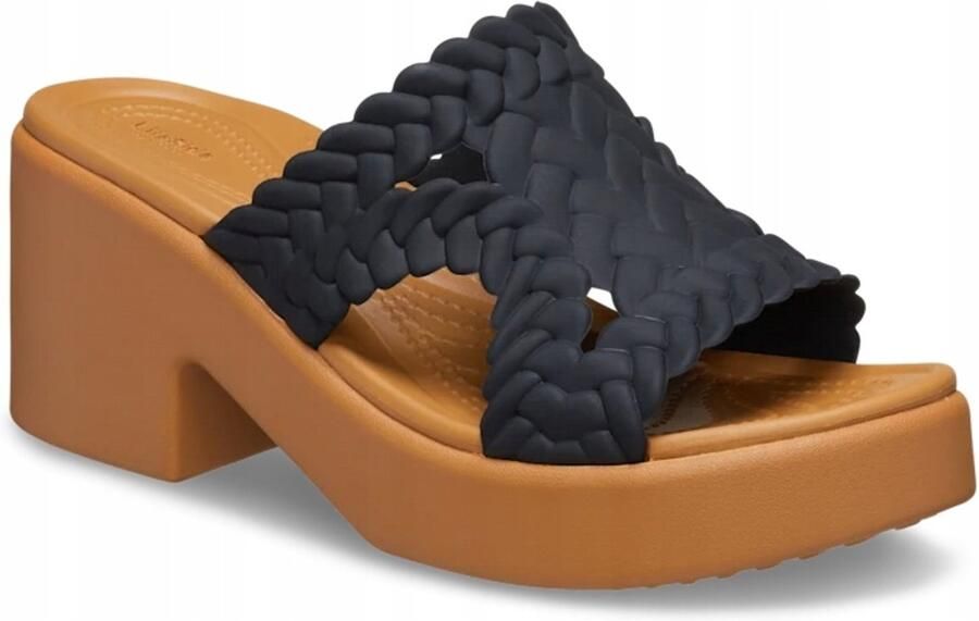 Crocs Slippers Brooklyn Woven Slide Heel Sandaal zomerschoen met modieuze blokhak