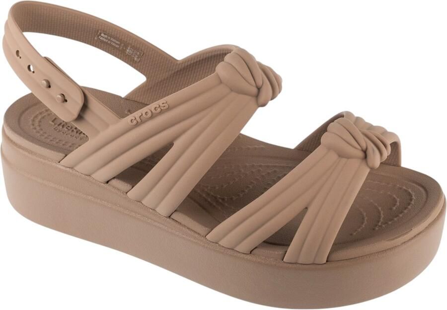Crocs Brooklyn Knot Low Wedge Sandal Vrouwen Bruin Slippers