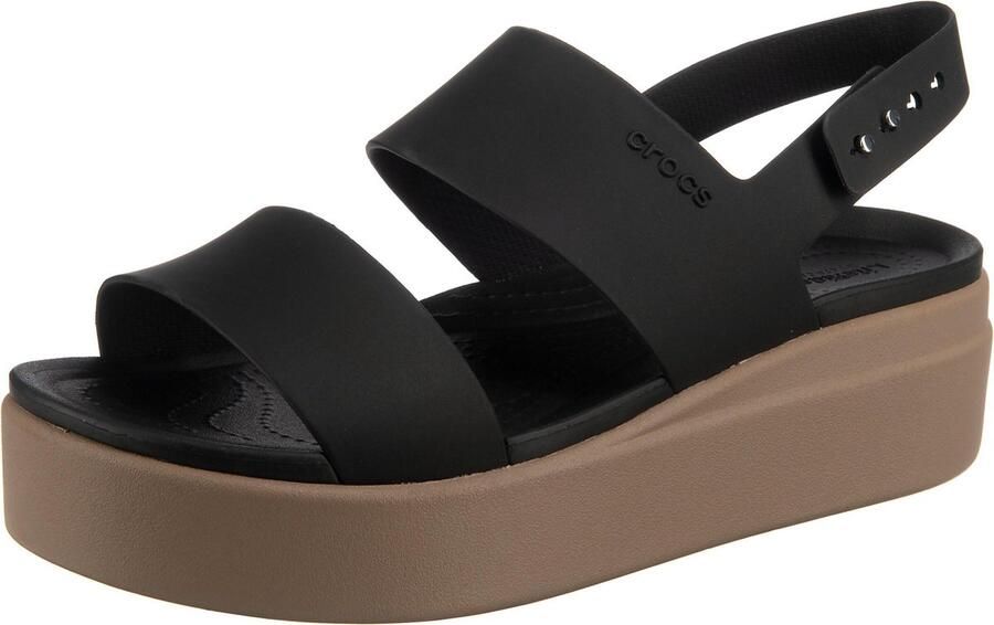Crocs Sleehaksandaaltjes Brooklyn Low Wedge zomerschoen sandaal sleehak met modieuze plateauzool