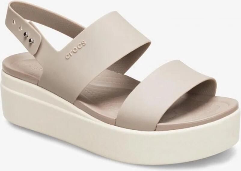Crocs Brooklyn Low Wedge Sandalen Mushroom Stucco US W11