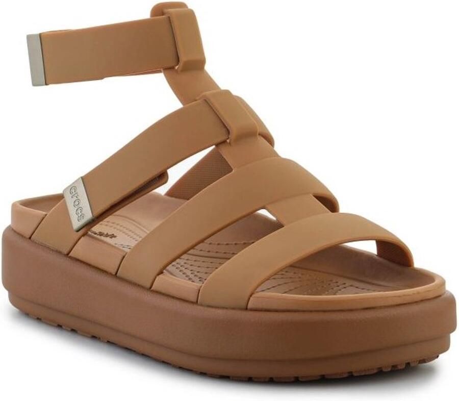 Crocs Brooklyn Luxe Gladiatoren Sandaal 41-42 TAN TAN Comfortabele Wedge