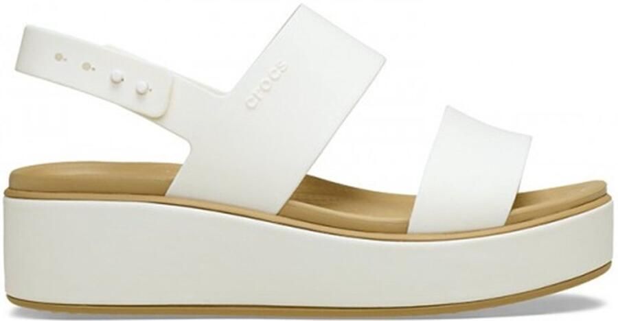 Crocs Brooklyn Matte Wrap Low Wedge damessandalen met sleehak wit (211802-00O) - Foto 2