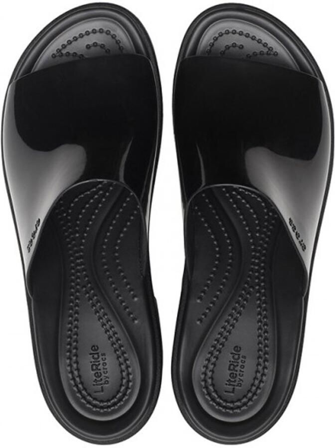 Crocs Brooklyn Casual Sandalen Hoge Glans Hak Zwart