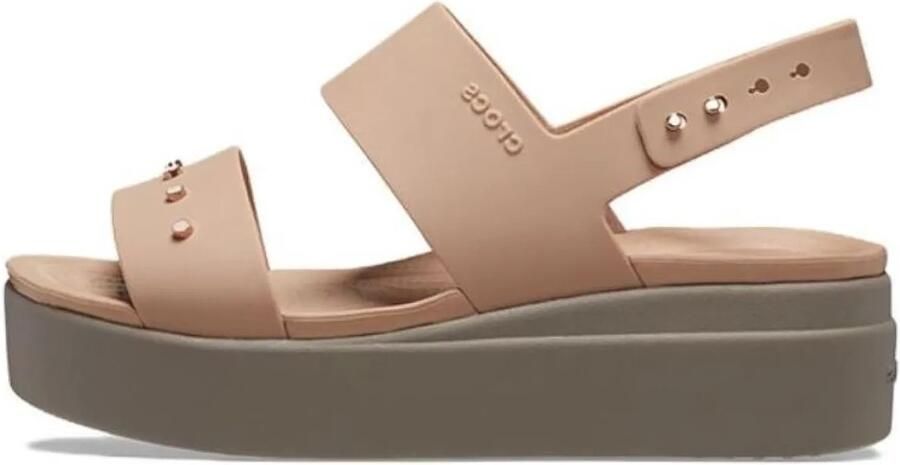 Crocs Brooklyn Studded Low Wedge Crok Mushroom